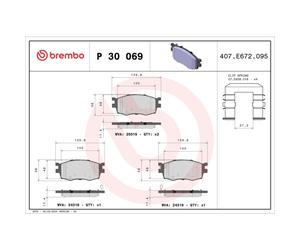 Jeu de plaquettes de frein BREMBO P 30 069, avant