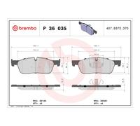 Jeu de plaquettes de frein BREMBO P 36 035, avant