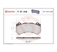 Brembo Orig. P37018 Disque Set Plaquettes de Frein Fitsbrembo 16 19 Cadillac Ats