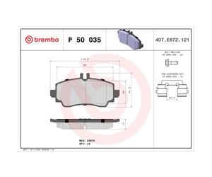 Jeu de plaquettes de frein BREMBO P 50 035, avant