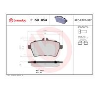 Jeu de plaquettes de frein BREMBO P 50 054, avant