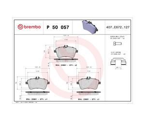 Jeu de plaquettes de frein BREMBO P 50 057, avant