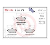 Jeu de plaquettes de frein BREMBO P 50 070, avant