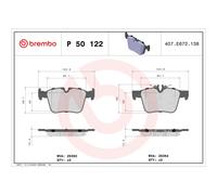 Jeu de plaquettes de frein BREMBO P 50 122, arrière