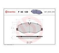 Jeu de plaquettes de frein BREMBO P 50 129, avant