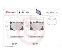 Jeu de plaquettes de frein BREMBO P 50 139, avant