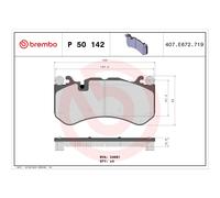 Jeu de plaquettes de frein BREMBO P 50 142, avant