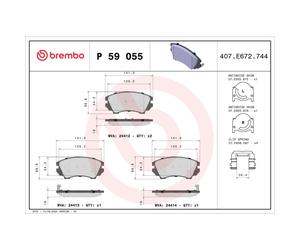 Jeu de plaquettes de frein BREMBO P 59 055, avant