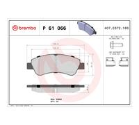 Jeu de plaquettes de frein BREMBO P 61 066, avant