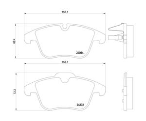 Jeu de plaquettes de frein BREMBO P 61 106, avant