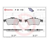 Jeu de plaquettes de frein BREMBO P 61 110, arrière