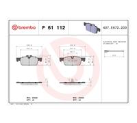 Jeu de plaquettes de frein BREMBO P 61 112, avant