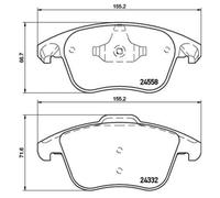Jeu de plaquettes de frein BREMBO P 61 117, avant