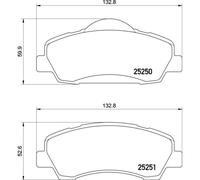 Jeu de plaquettes de frein BREMBO P 61 138, avant