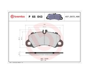 Jeu de plaquettes de frein BREMBO P 65 043