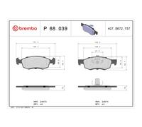 Jeu de plaquettes de frein BREMBO P 68 039, avant