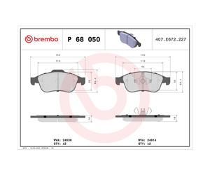 Jeu de plaquettes de frein BREMBO P 68 050