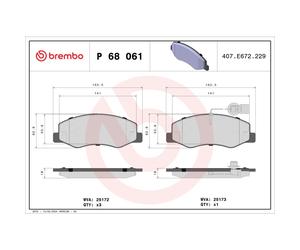 Jeu de plaquettes de frein BREMBO P 68 061