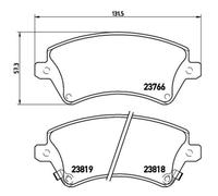 Kit de plaquettes de frein, frein à disque BREMBO P 83 064, Avant