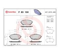 Jeu de plaquettes de frein BREMBO P 83 150, avant