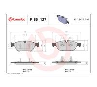 Jeu de plaquettes de frein BREMBO P 85 127, avant
