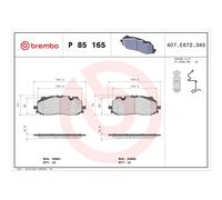 Jeu de plaquettes de frein BREMBO P 85 165, avant