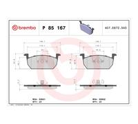Jeu de plaquettes de frein BREMBO P 85 167