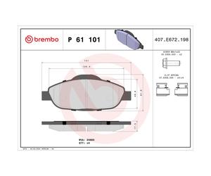 Jeu de plaquettes de frein BREMBO Xtra P 61 101X, arrière