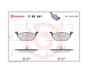 Jeu de plaquettes de frein BREMBO Xtra P 85 041X, avant