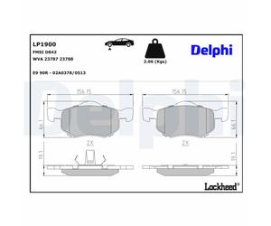 Jeu de plaquettes de frein DELPHI LP1900, avant