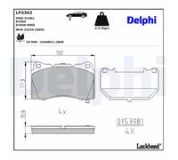 Jeu de plaquettes de frein DELPHI LP3362, avant