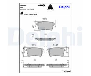 Jeu de plaquettes de frein DELPHI LP3537, arrière