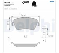 Jeu de plaquettes de frein DELPHI LP3551, avant