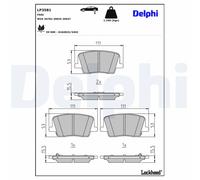Jeu de plaquettes de frein DELPHI LP3581, arrière