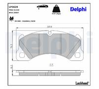 Jeu de plaquettes de frein DELPHI LP3629, avant