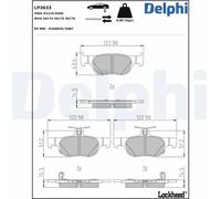 Delphi Jeu de plaquettes de frein arrière LP3633, semi-métalliques, pour Mazda 3, CX-30