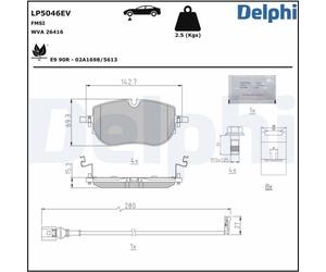 Jeu de plaquettes de frein DELPHI LP5046EV