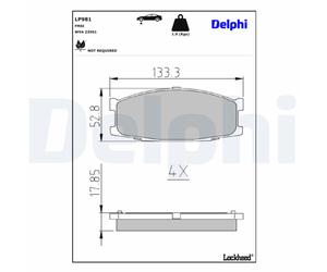 Jeu de plaquettes de frein DELPHI LP981, avant