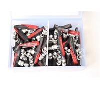 Elvedes V-type 72 Mm Complete Rim Brake Pads 25 Pairs Clair Black / Red