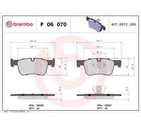 Jeu de plaquettes de frein, frein à disque BREMBO P06070