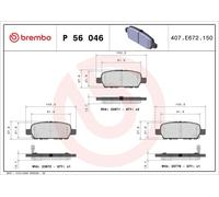 Jeu de plaquettes de frein, frein à disque BREMBO P56046