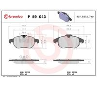 Jeu de plaquettes de frein, frein à disque BREMBO P59043