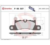 Jeu de plaquettes de frein, frein à disque BREMBO P65027