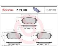 Plaquettes de frein P 78 013 BREMBO pour SUBARU IMPREZA A trois volumes FORESTER