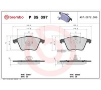 Jeu de plaquettes de frein, frein à disque BREMBO P85097