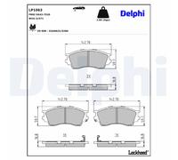 Jeu de plaquettes de frein, frein à disque DELPHI LP1063