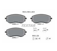 Jeu de plaquettes de frein TEXTAR 2266001, avant