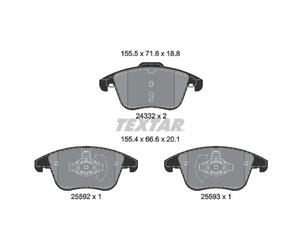 Jeu de plaquettes de frein TEXTAR 2433205, avant