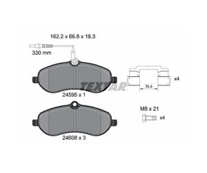 Jeu de plaquettes de frein TEXTAR 2459501, avant