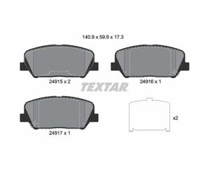 Jeu de plaquettes de frein TEXTAR 2491501, avant
